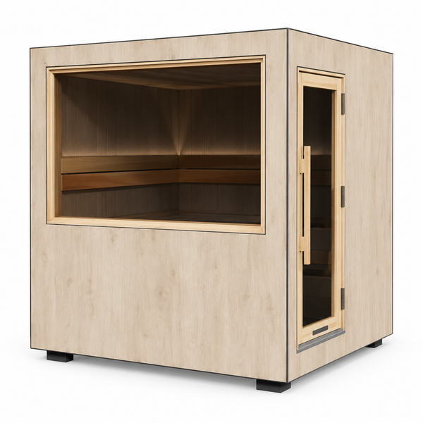Thermasol Solaris - Tile Oak, 2-5 Person, Solar-Powered Outdoor Sauna