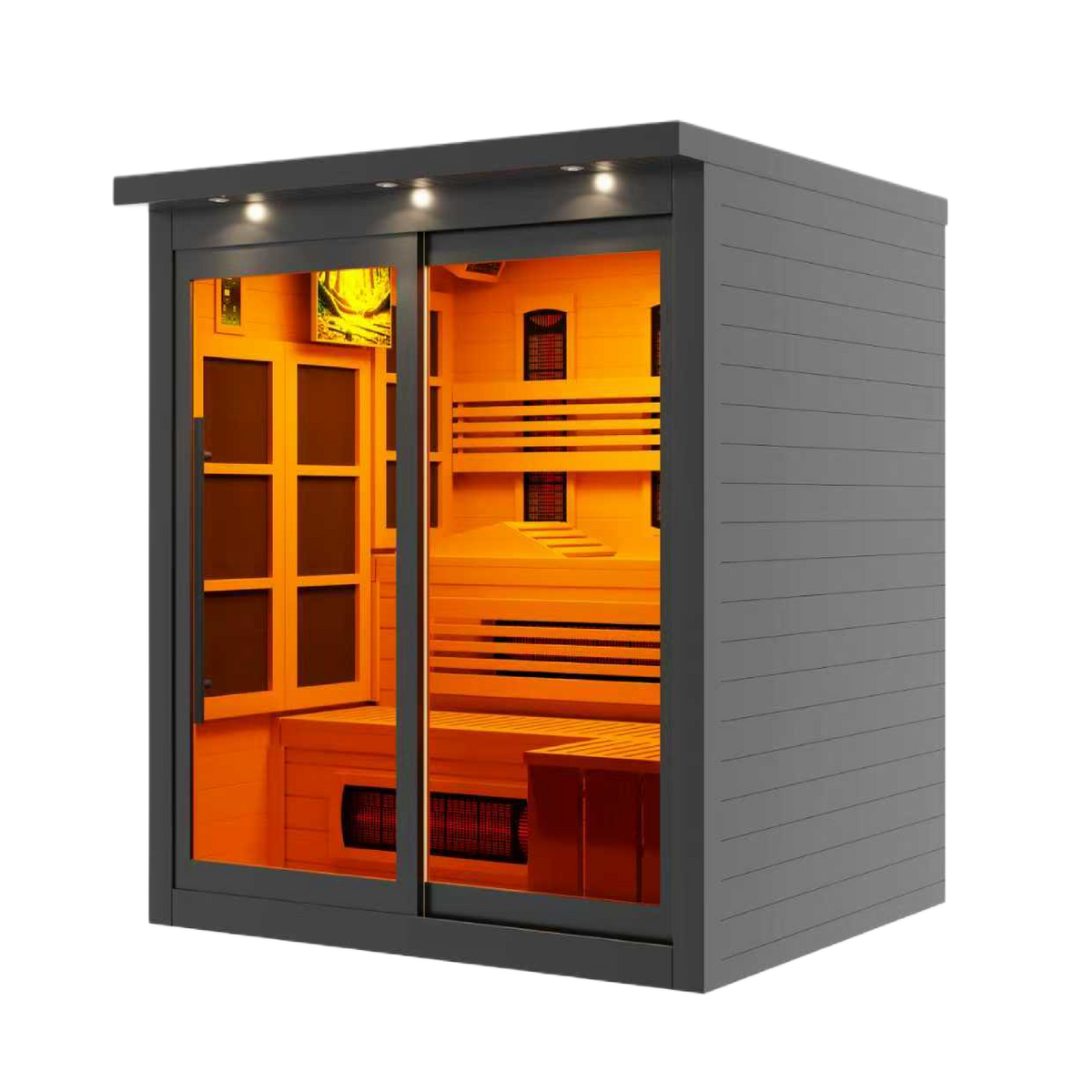 Golden Designs 6-Person Full Spectrum Infrared Sauna – Black Edition — view 2