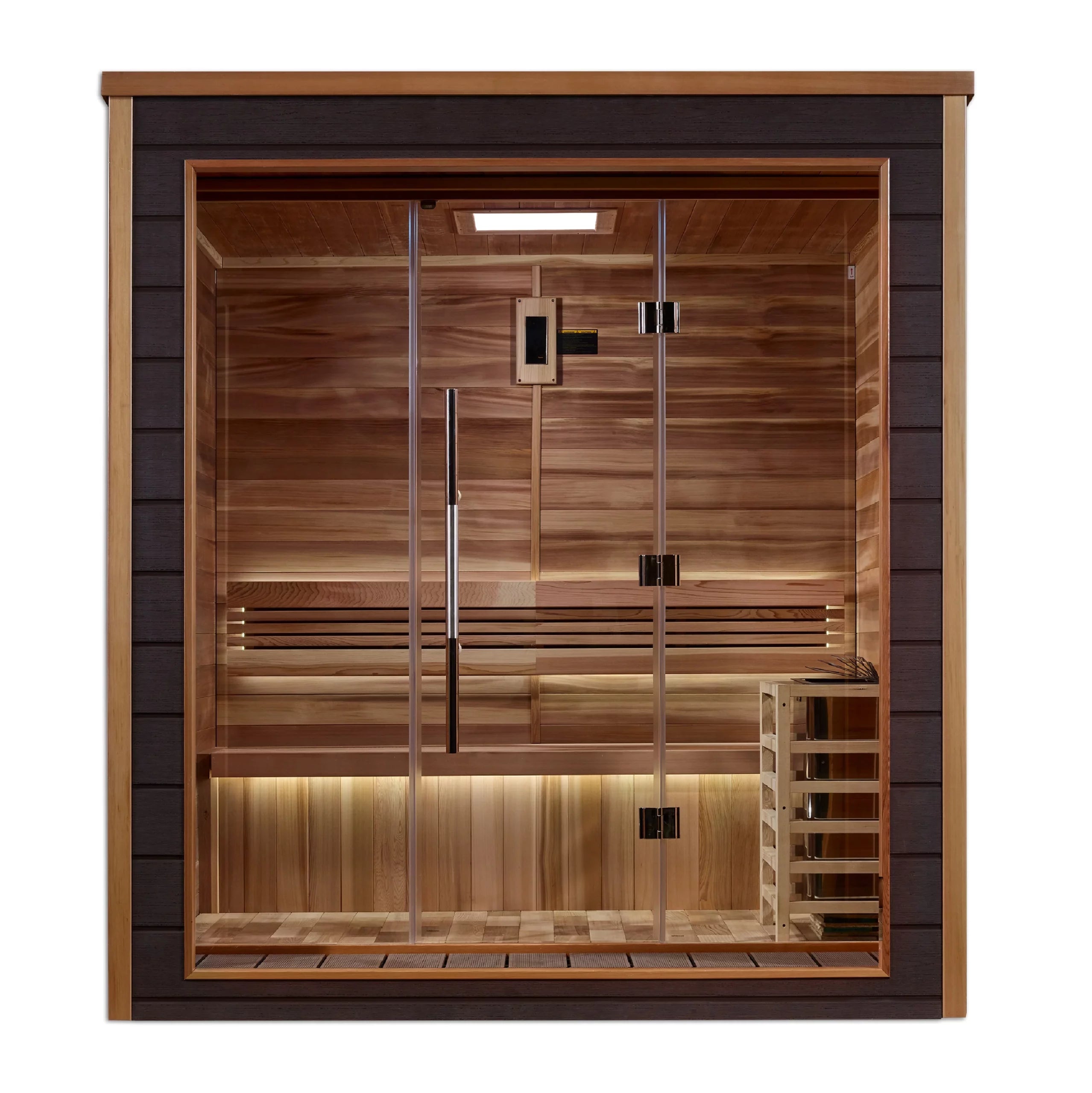 Golden Designs Drammen 3-Person Indoor/Outdoor Traditional Sauna – Canadian Red Cedar