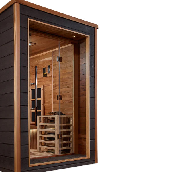 Golden Designs Karlstad 6-Person Indoor/Outdoor PureTech™ Hybrid Full Spectrum Sauna – Canadian Red Cedar