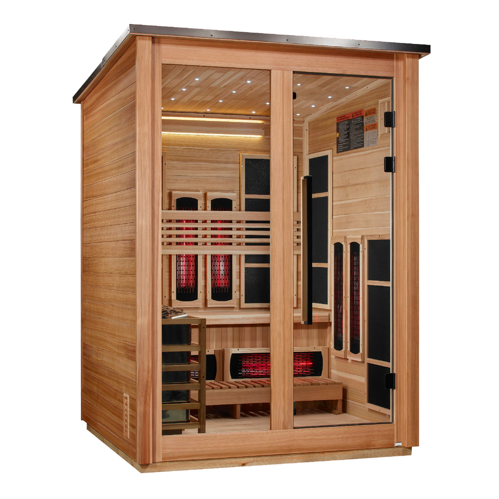 Golden Designs Loviisa 3-Person Hybrid Outdoor Sauna – Pacific Cedar — main view