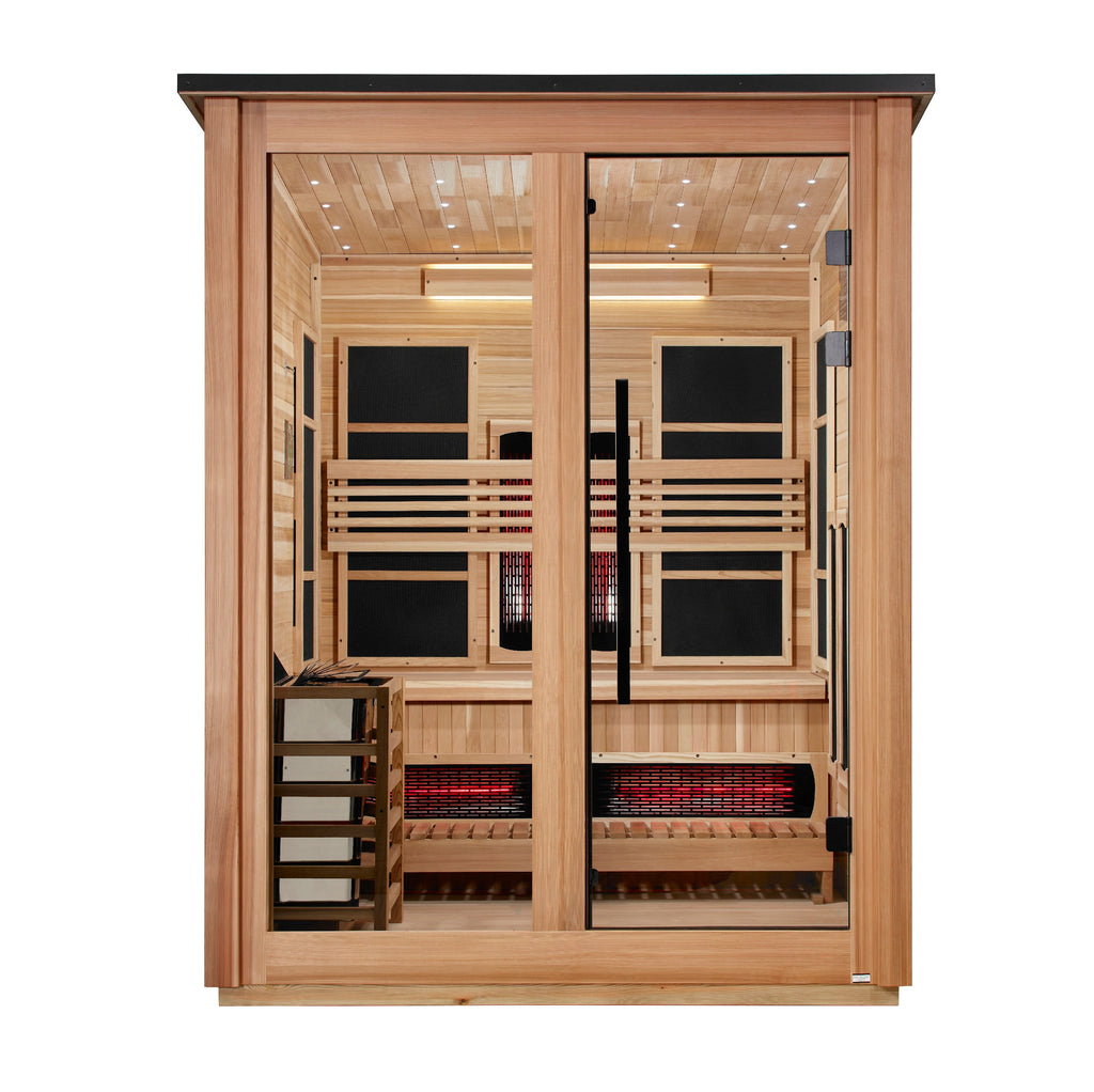 Golden Designs Loviisa 3-Person Hybrid Outdoor Sauna – Pacific Cedar — view 2