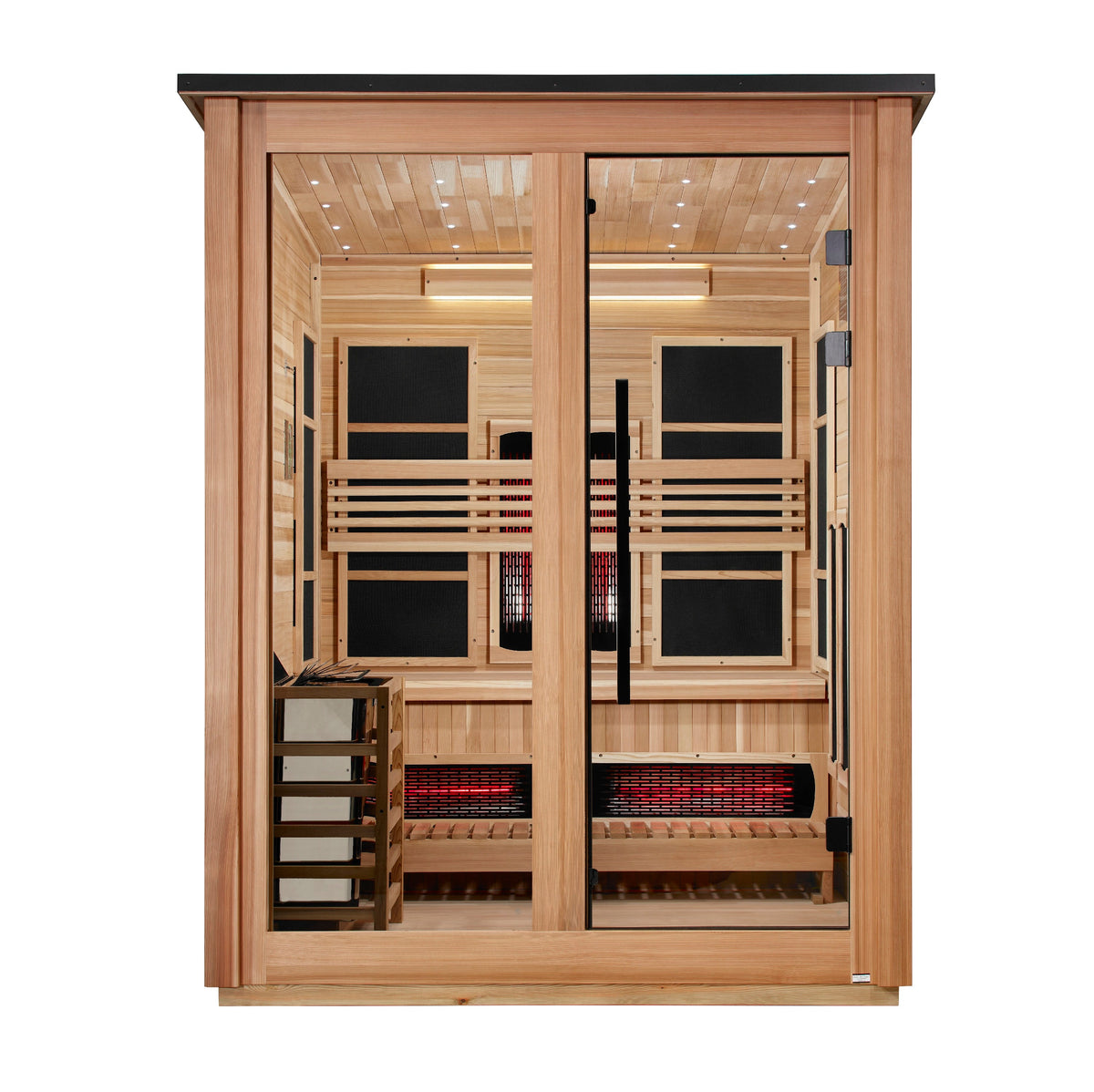 Golden Designs Loviisa 3-Person Hybrid Outdoor Sauna – Pacific Cedar — view 2
