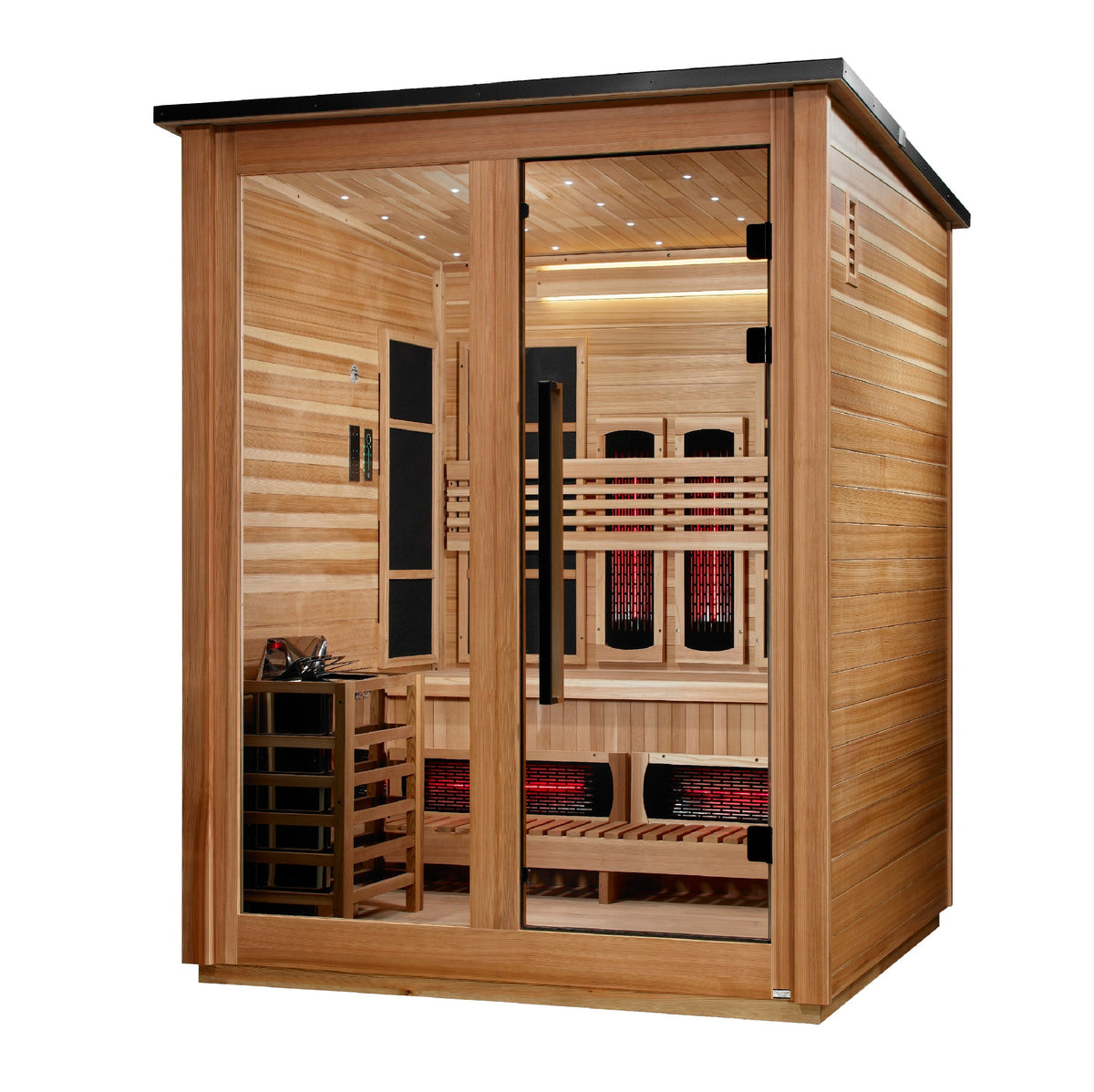 Golden Designs Loviisa 3-Person Hybrid Outdoor Sauna – Pacific Cedar — view 3
