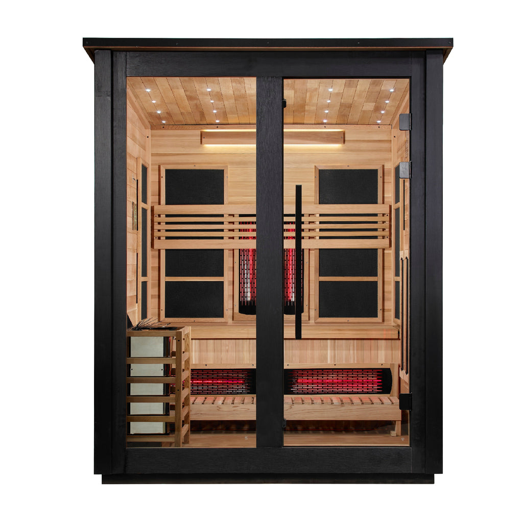 Golden Designs Loviisa 3-Person Hybrid Outdoor Sauna – Two-Tone — view 2