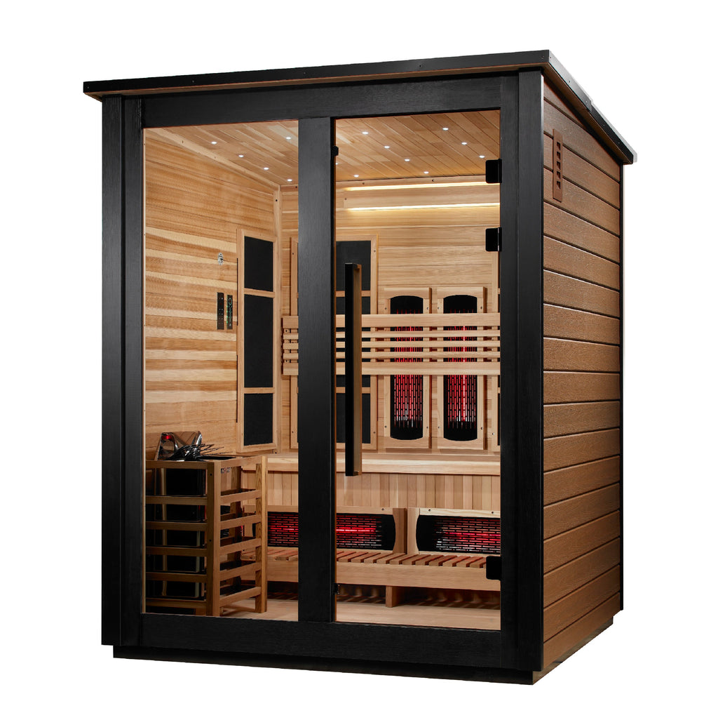Golden Designs Loviisa 3-Person Hybrid Outdoor Sauna – Two-Tone — view 3