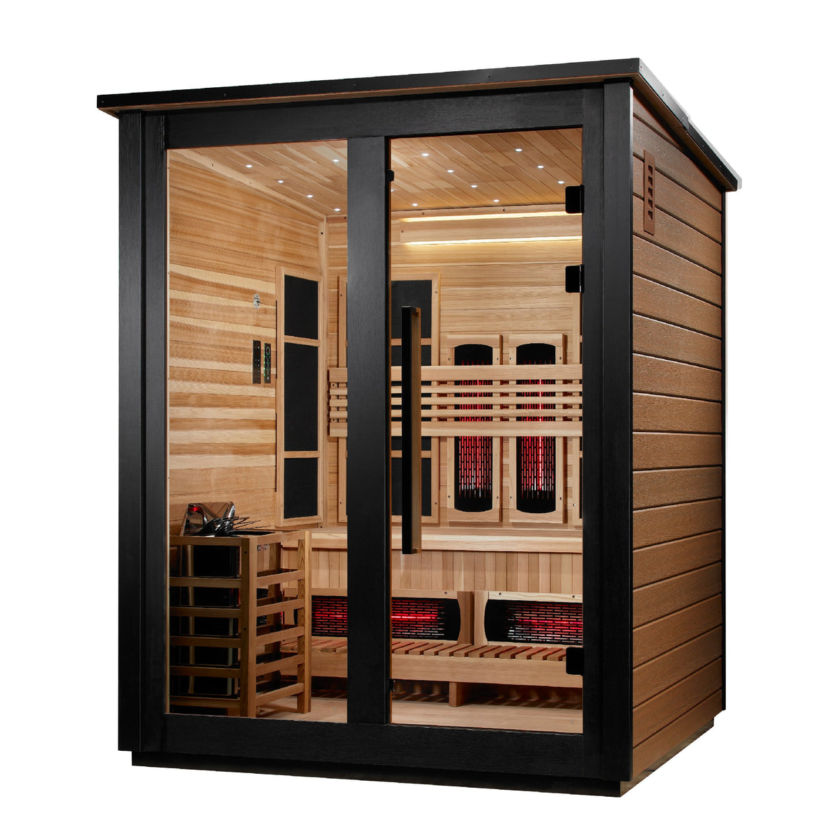 Golden Designs Loviisa 3-Person Hybrid Outdoor Sauna – Two-Tone — view 3