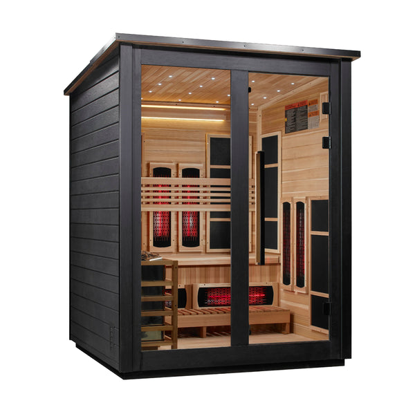 Golden Designs Loviisa 3-Person Hybrid Outdoor Sauna – Black