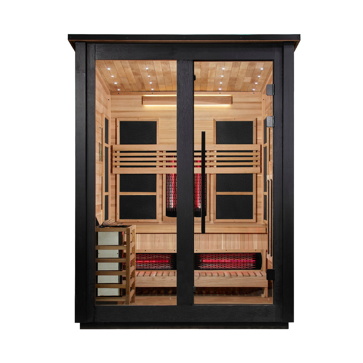 Golden Designs Loviisa 3-Person Hybrid Outdoor Sauna – Black — view 2