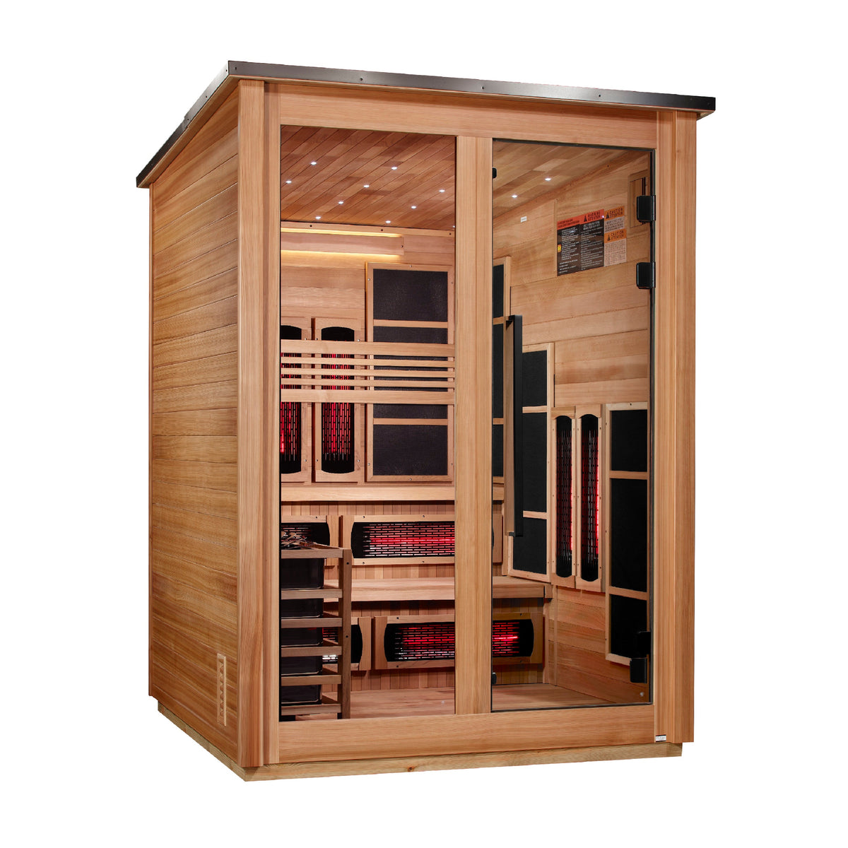 Golden Designs Kaskinen 6-Person Hybrid Outdoor Sauna – Pacific Cedar — main view