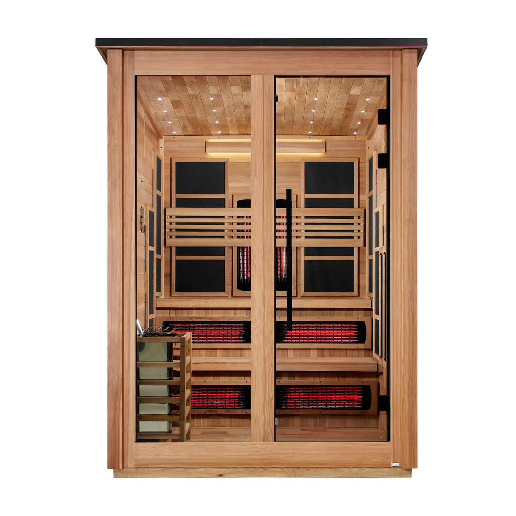 Golden Designs Kaskinen 6-Person Hybrid Outdoor Sauna – Pacific Cedar — view 2