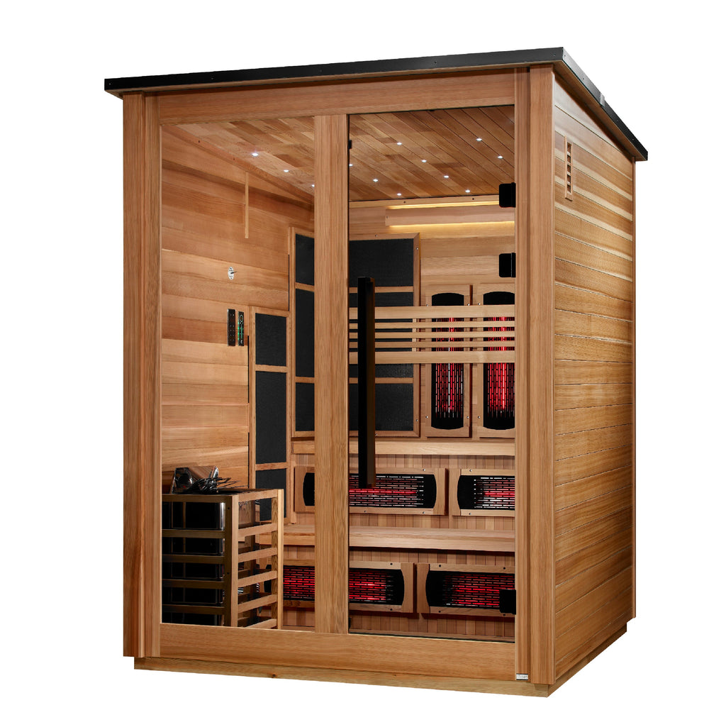 Golden Designs Kaskinen 6-Person Hybrid Outdoor Sauna – Pacific Cedar — view 3
