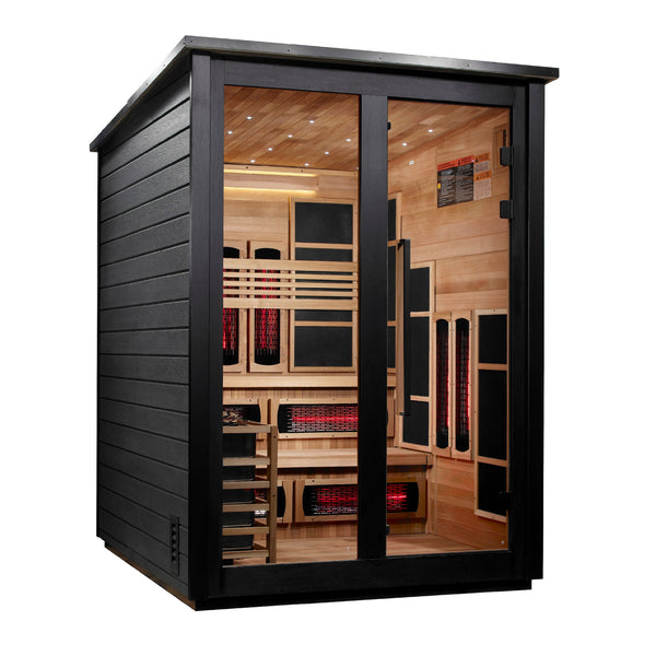 Golden Designs Kaskinen 6-Person Hybrid Outdoor Sauna – Black