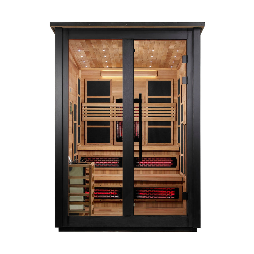 Golden Designs Kaskinen 6-Person Hybrid Outdoor Sauna – Black — view 2
