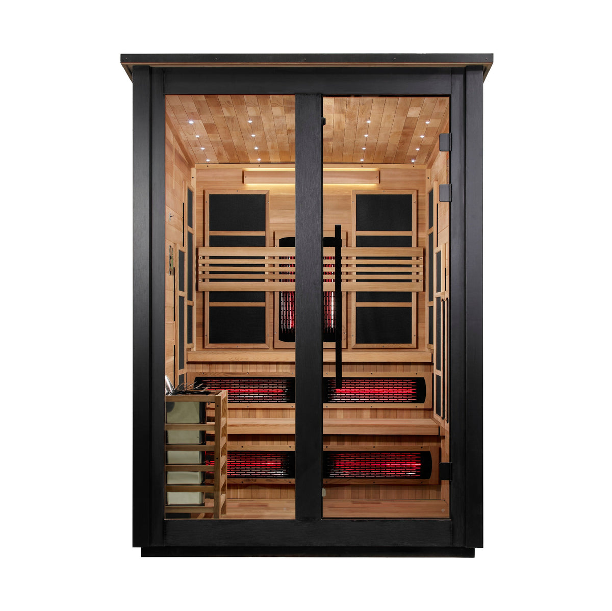 Golden Designs Kaskinen 6-Person Hybrid Outdoor Sauna – Black — view 2