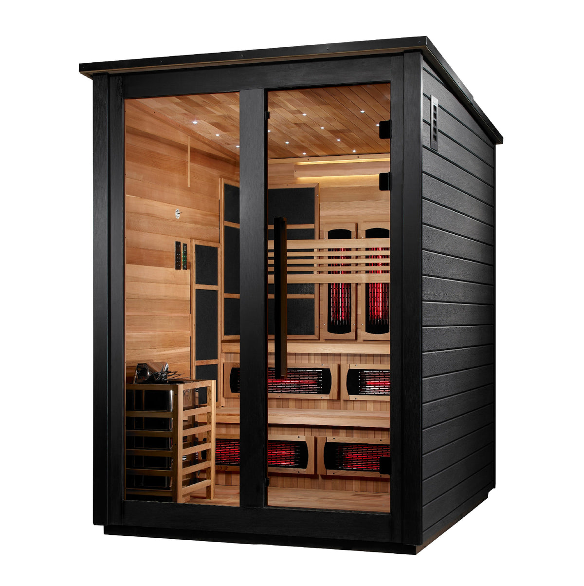 Golden Designs Kaskinen 6-Person Hybrid Outdoor Sauna – Black — view 3