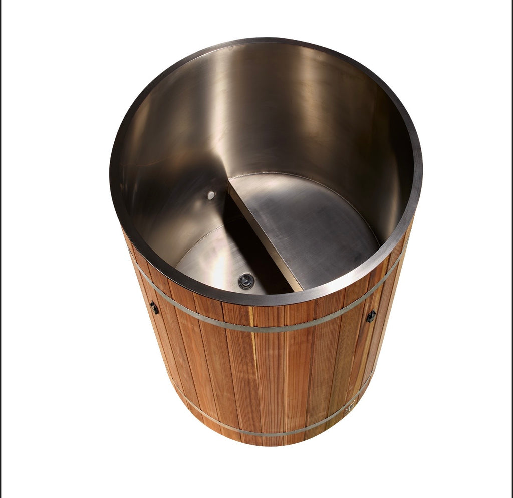 Dynamic Cold Therapy Cedar Barrel Cold Plunge – 304 Stainless Steel Interior (Tub Only)