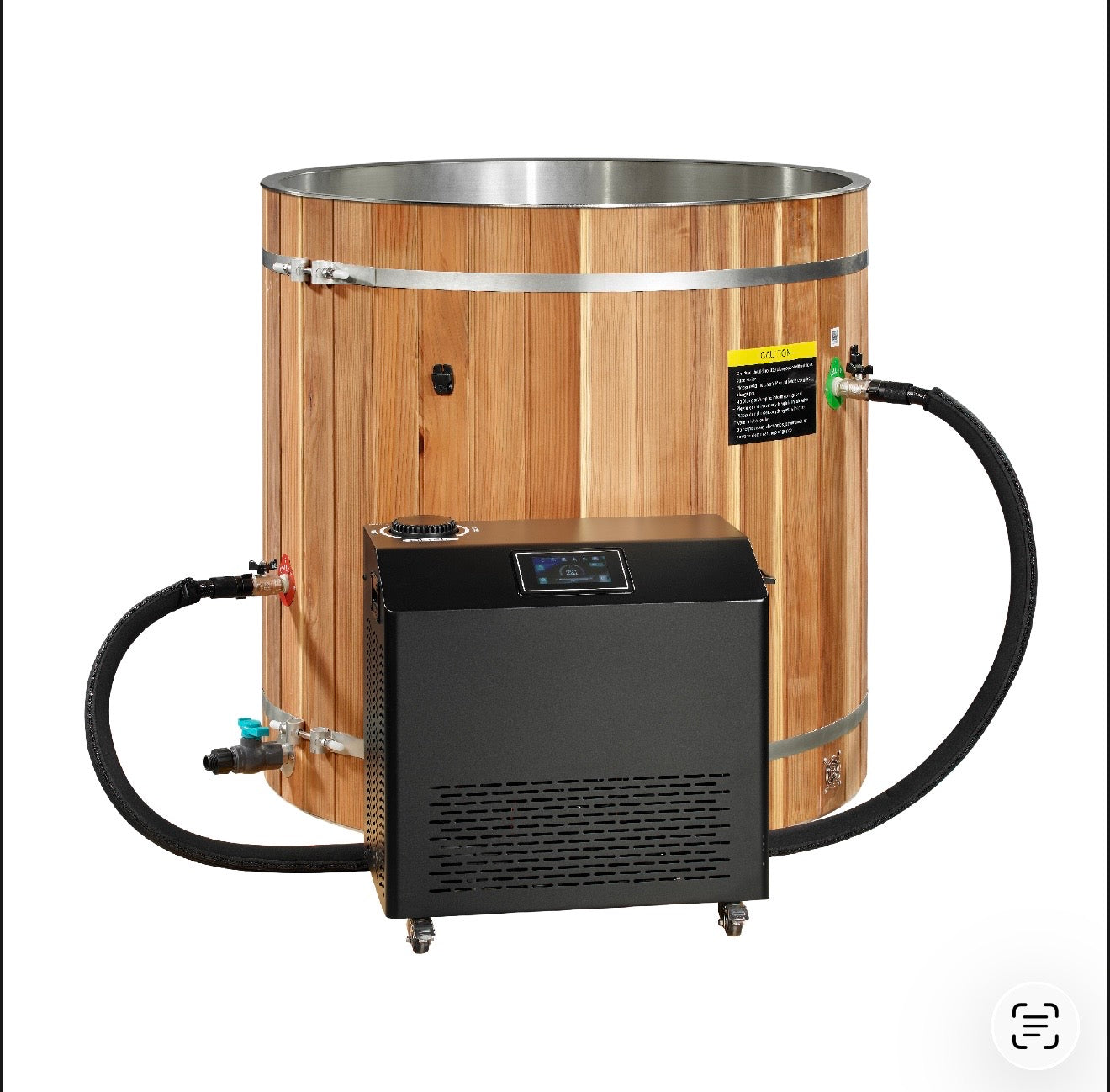 Dynamic Cold Therapy Cedar Barrel Cold Plunge – 304 Stainless Steel Interior (Tub Only)