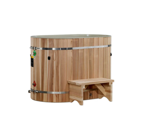 Dynamic Cold Therapy Oval Cedar Cold Plunge – Plastic Interior (Tub Only)
