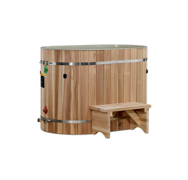 Dynamic Cold Therapy Oval Cedar Cold Plunge – Plastic Interior (Tub Only)