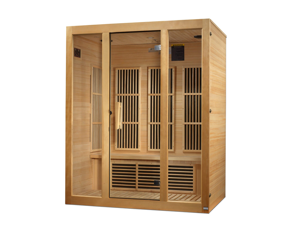 Maxxus Avignon 3-Person Corner Low EMF FAR Infrared Sauna – Canadian Red Cedar