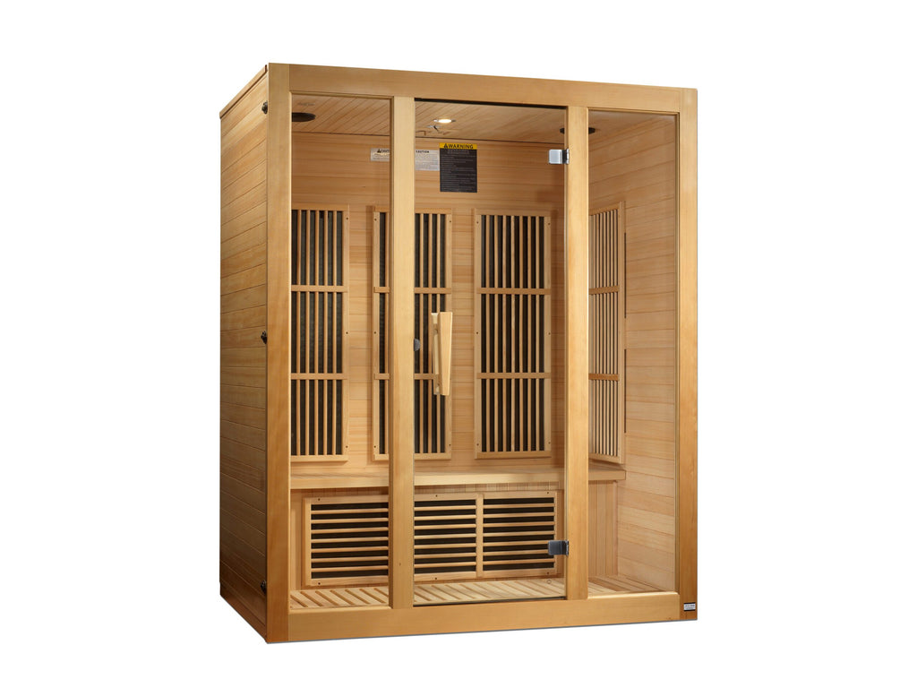 Maxxus Avignon 3-Person Corner Low EMF FAR Infrared Sauna – Canadian Red Cedar