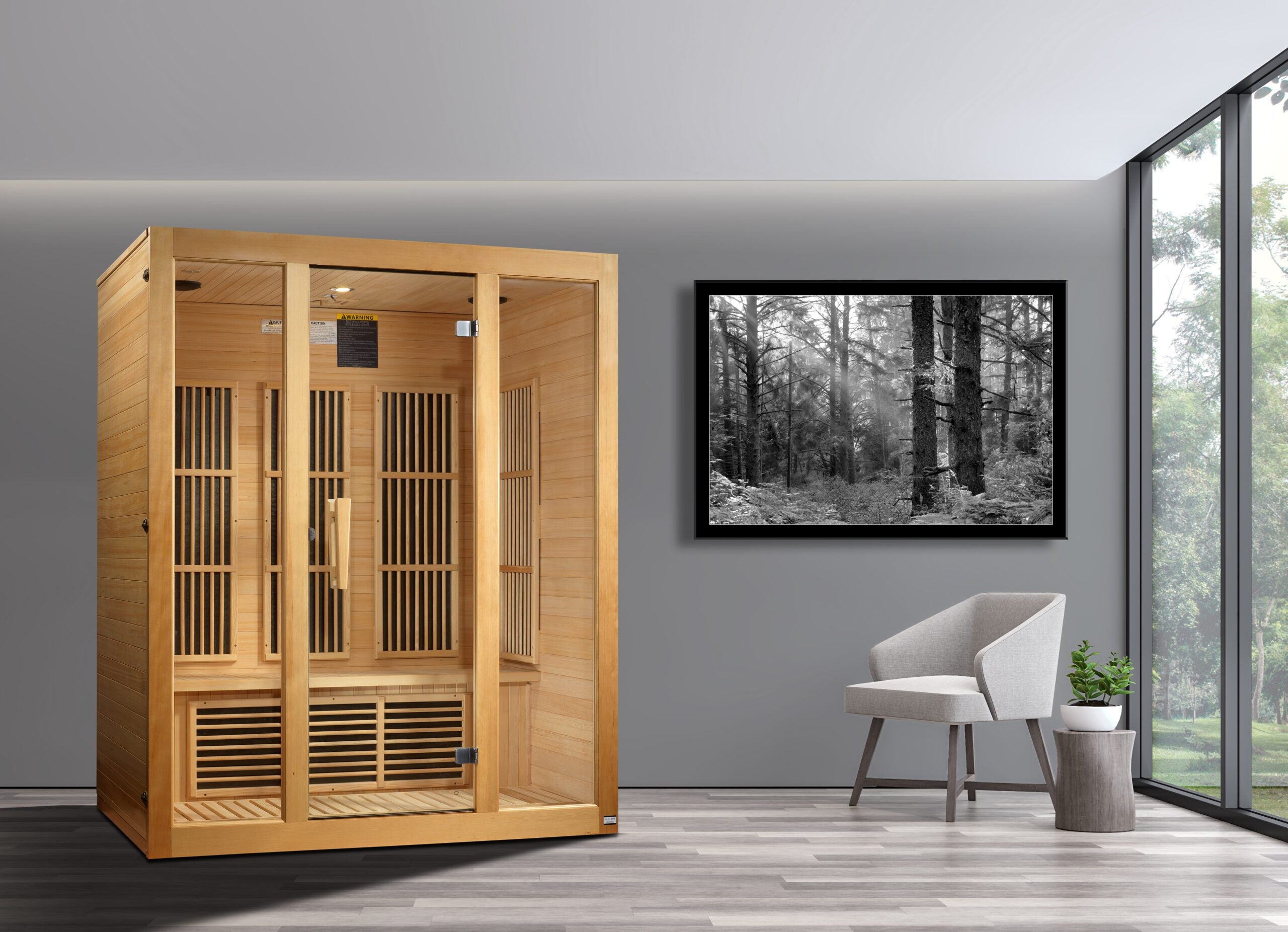 Maxxus Avignon 3-Person Corner Low EMF FAR Infrared Sauna – Canadian Red Cedar