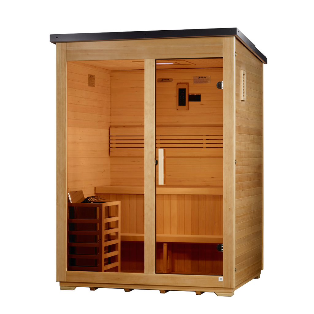 Golden Designs Arlberg 3-person outdoor sauna left view