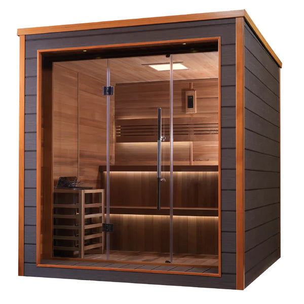 Golden Designs Bergen 6 Person Outdoor Indoor Traditional Sauna