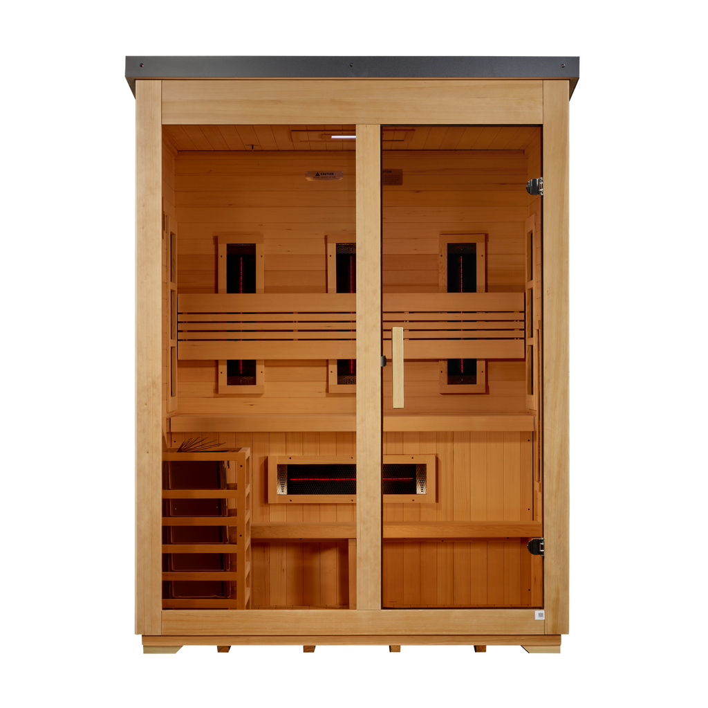 Golden Designs Carinthia 3-person hybrid outdoor sauna center view