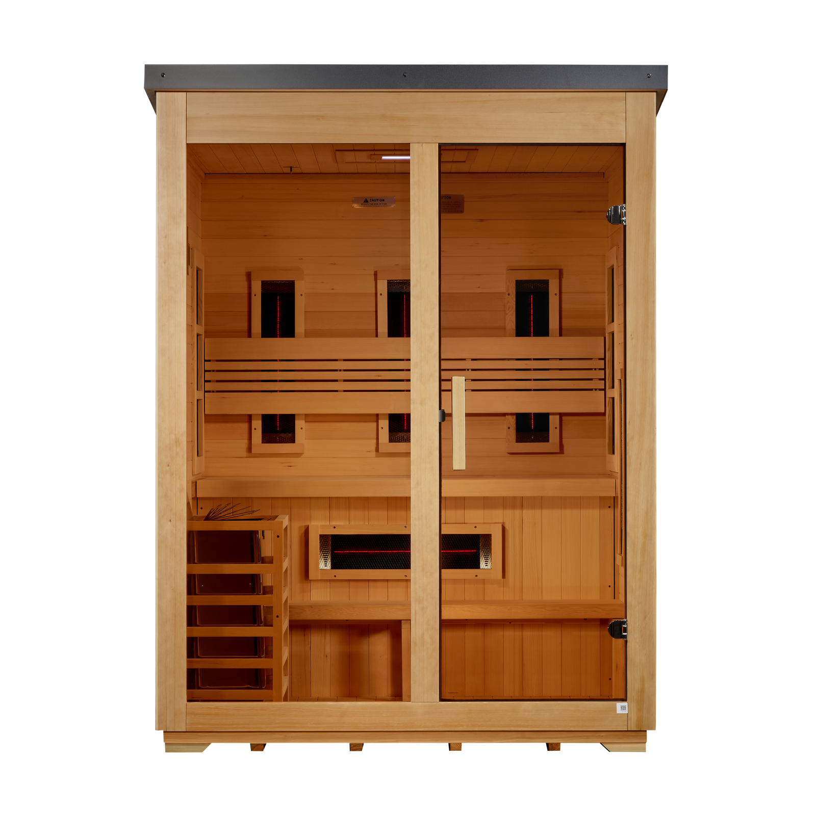 Golden Designs Carinthia 3-person hybrid outdoor sauna center view