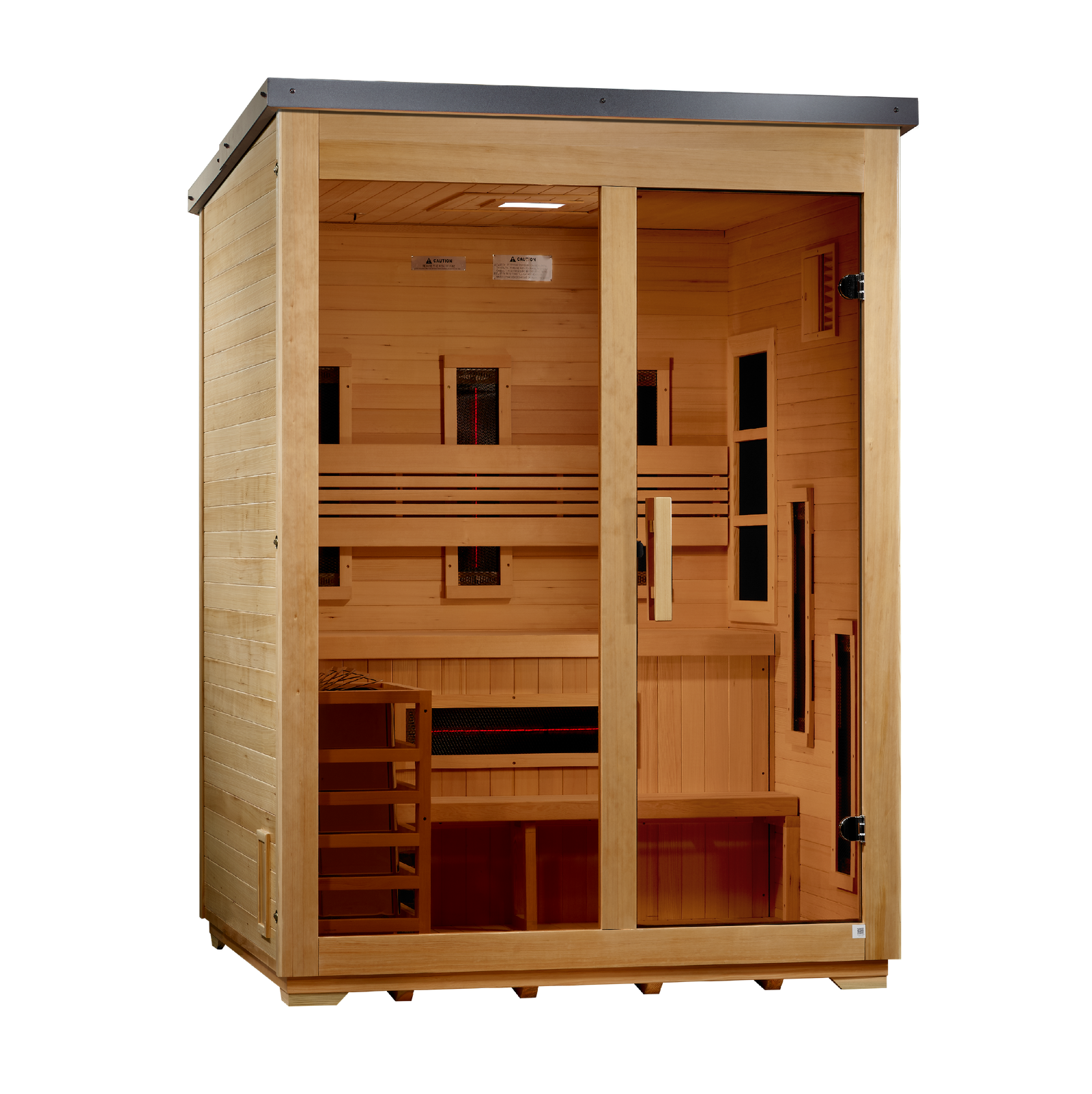 Golden Designs Carinthia 3-person hybrid outdoor sauna left view