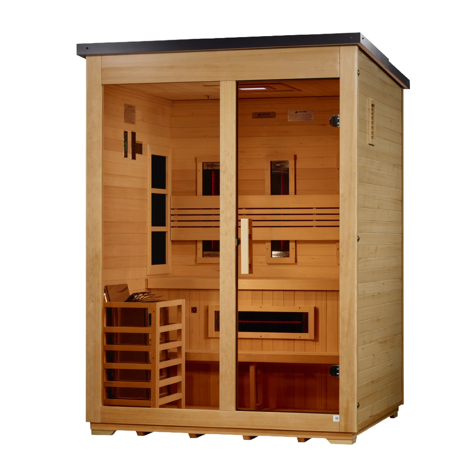 Golden Designs Carinthia 3-person hybrid outdoor sauna right view