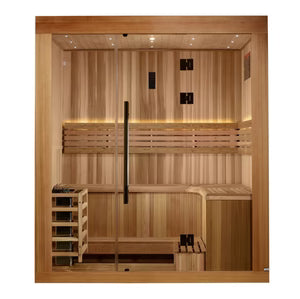 Golden Designs Copenhagen 3 Person Traditional Sauna – Canadian Red Cedar