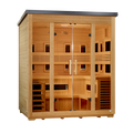 Golden Designs Gargellen 5-person hybrid outdoor sauna left view