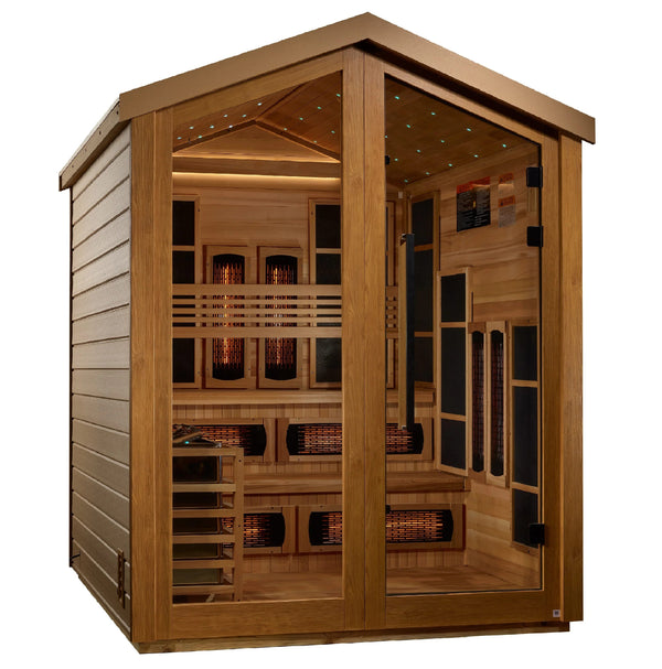 Golden Designs Kaskinen 6 Person Outdoor Hybrid Sauna – Canadian Red Cedar Interior