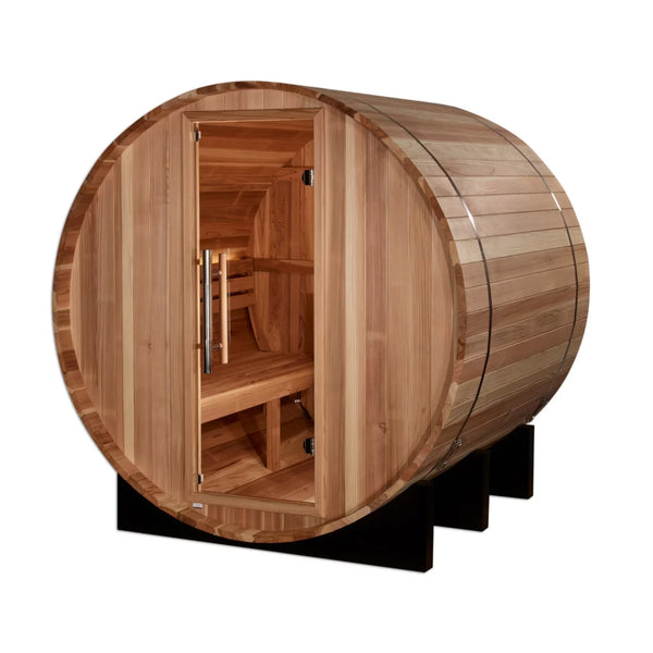 Golden Designs St. Moritz 2 Person Outdoor Barrel Traditional Sauna – Pacific Cedar