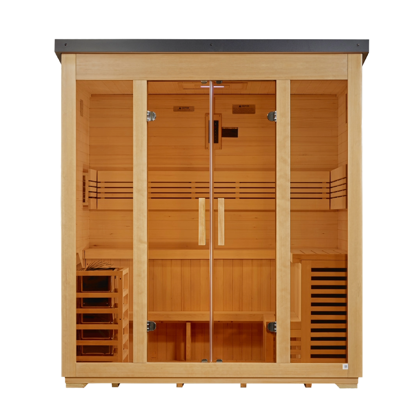 Golden Designs Vorarlberg 5-person traditional outdoor sauna center view