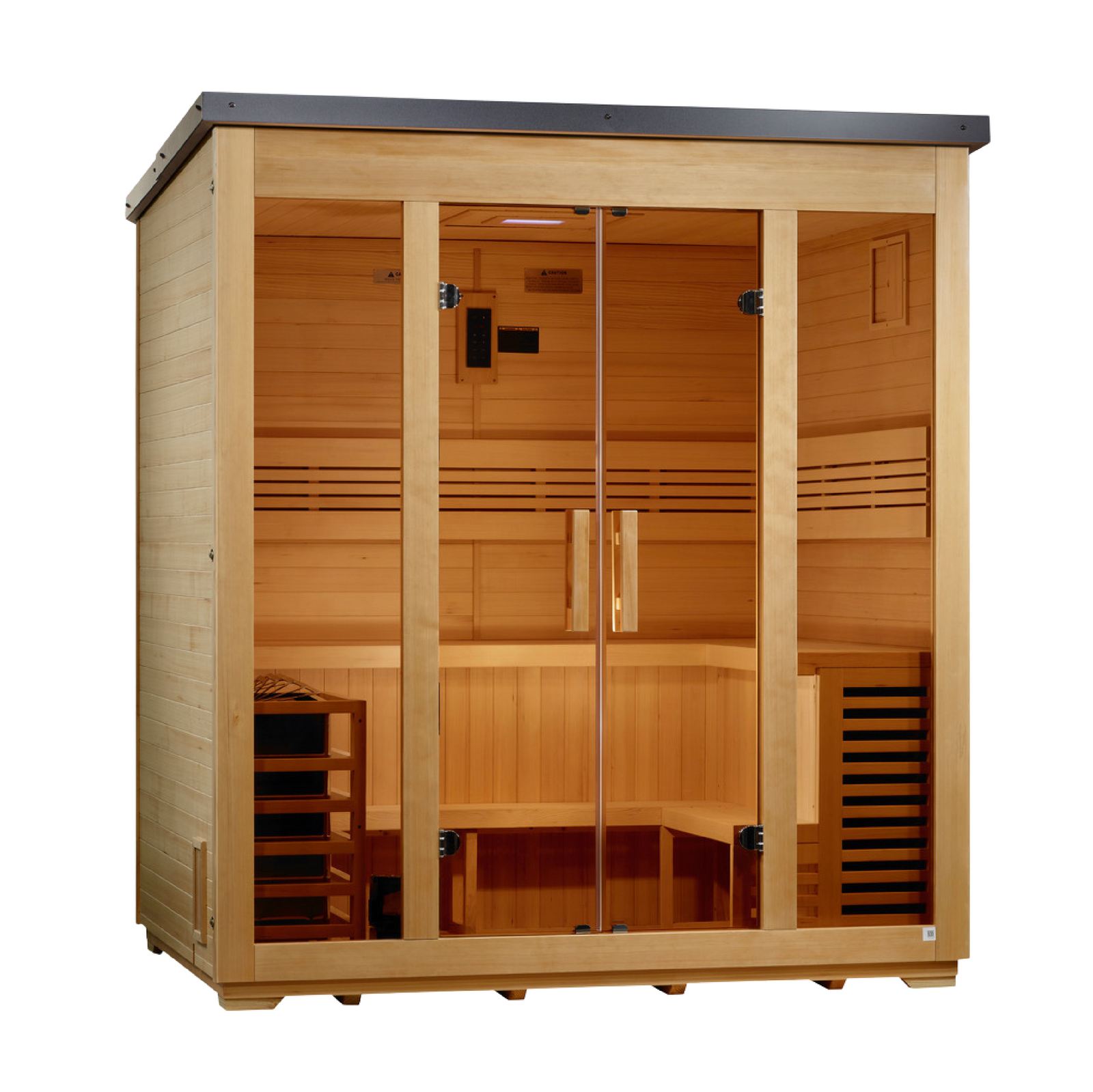 Golden Designs Vorarlberg 5-person traditional outdoor sauna left view