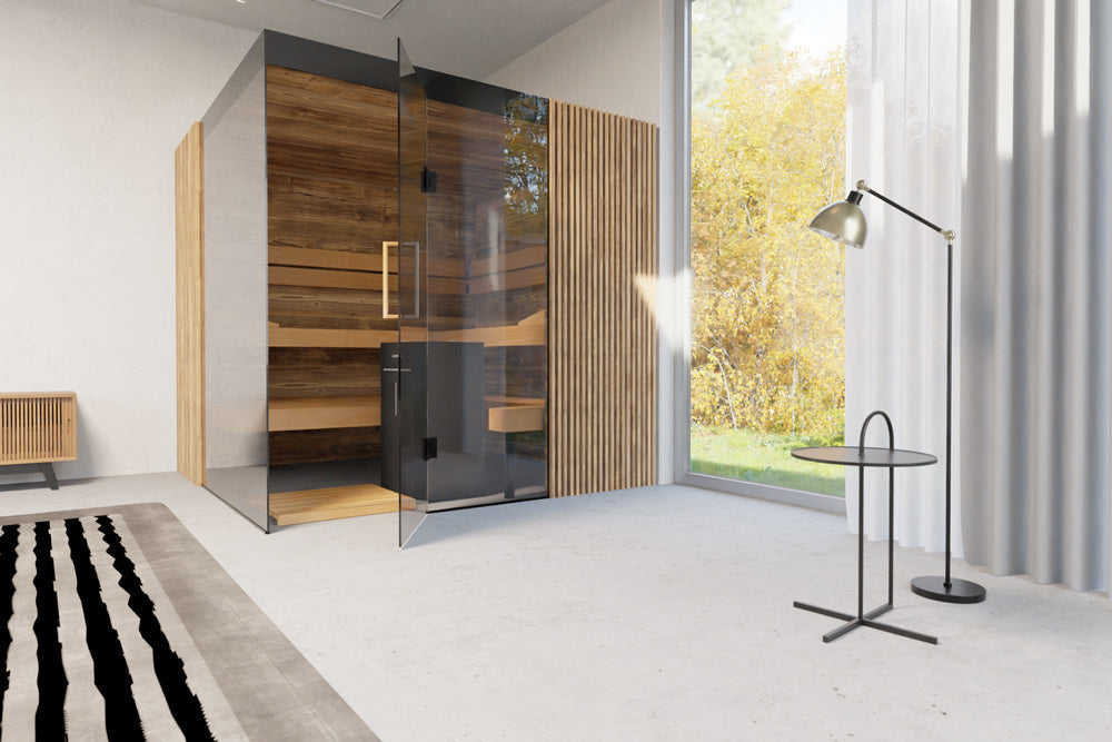 Thermasol Aalto - Glass and Wood Panels, 3-4 Person, Indoor Sauna - view 1